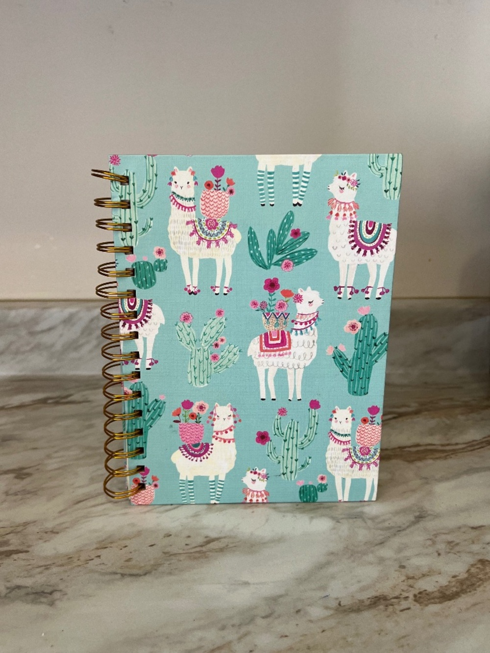 NWT llama printed logo hardcover spiral notebook